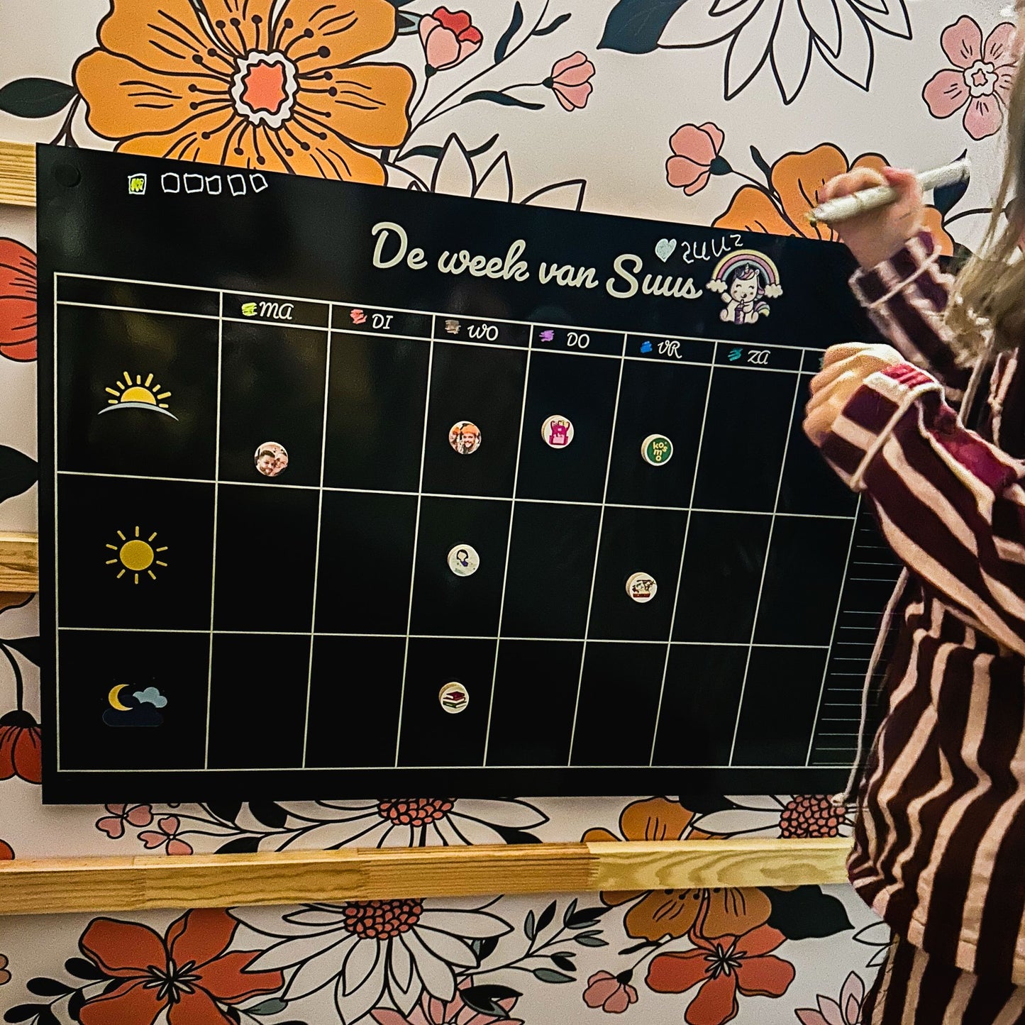 Planificateur hebdomadaire magnétique avec photos (1 à 6 personnes)