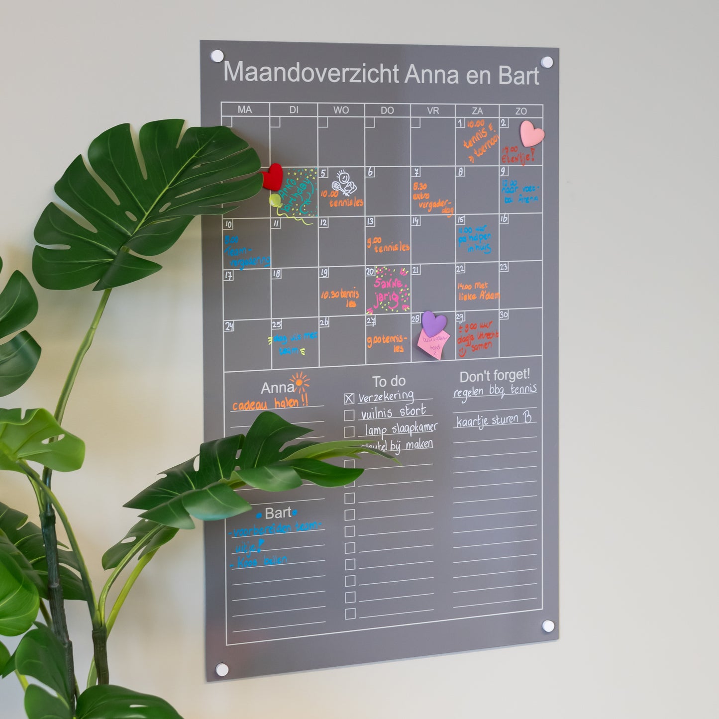 Planificateur mensuel vertical magnétique