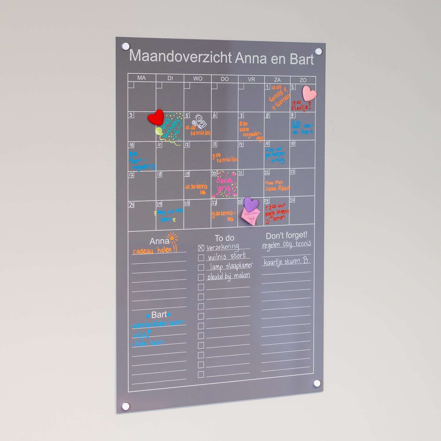 Agenda mensuel vertical magnétique