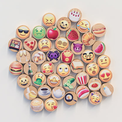 Houten magneet met emoji