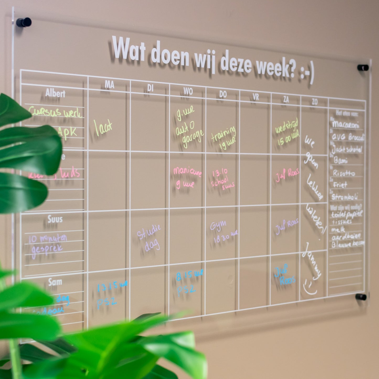 Weekplanner (1 tot 6 personen)