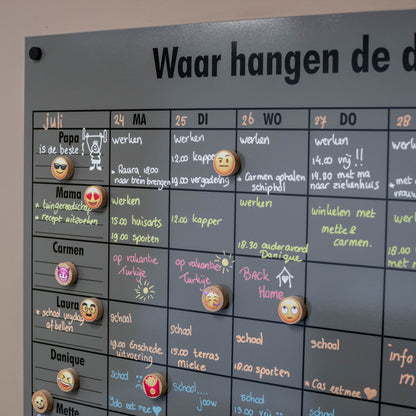 Houten magneet met emoji