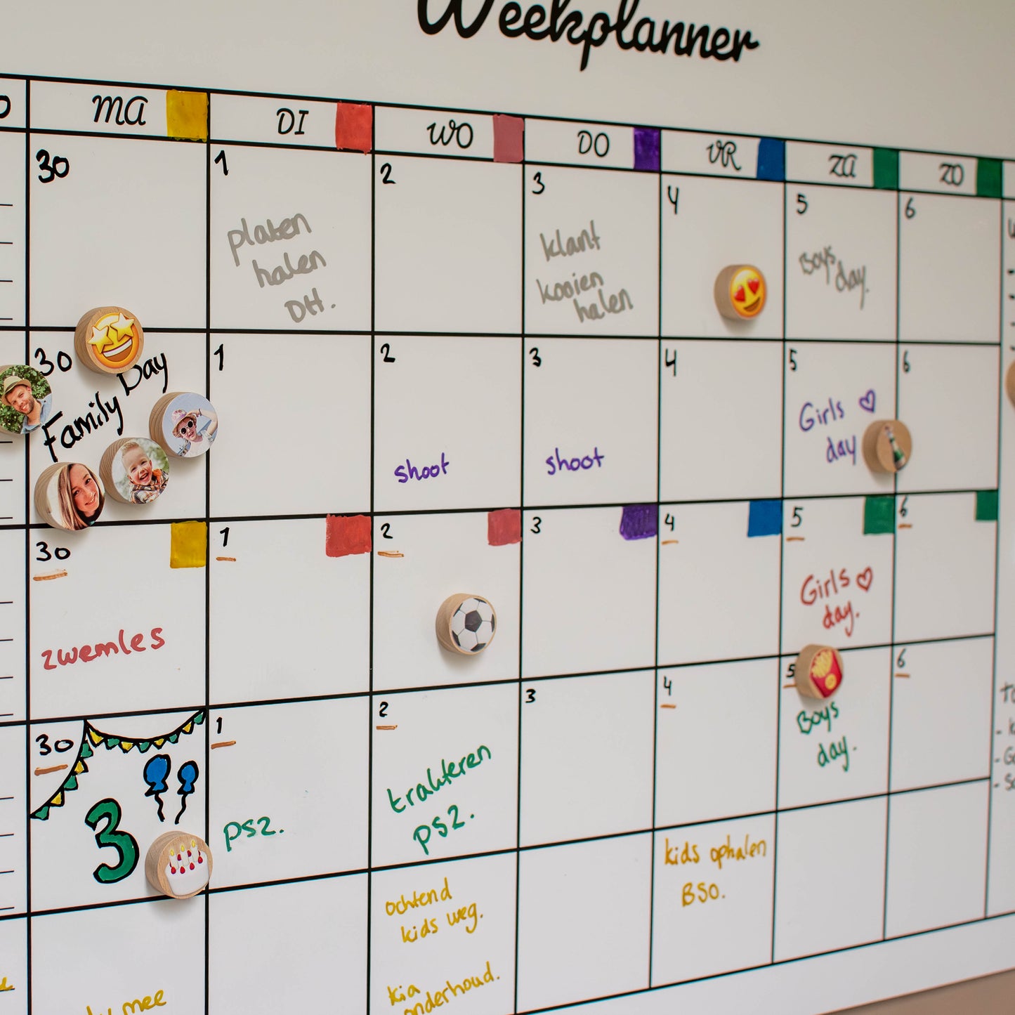 Magnetische Weekplanner (1 tot 6 personen)