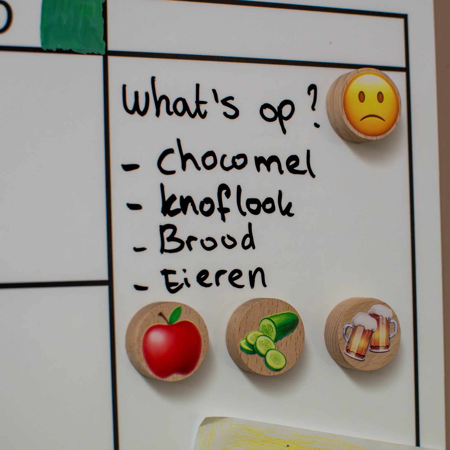 Houten magneet met emoji