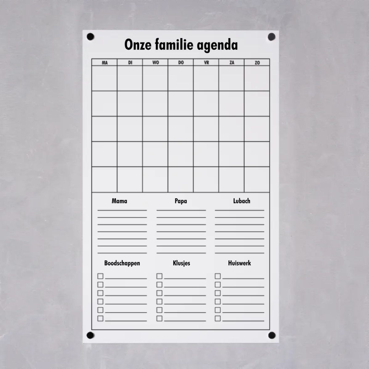 Magnetische Verticale Maandplanner