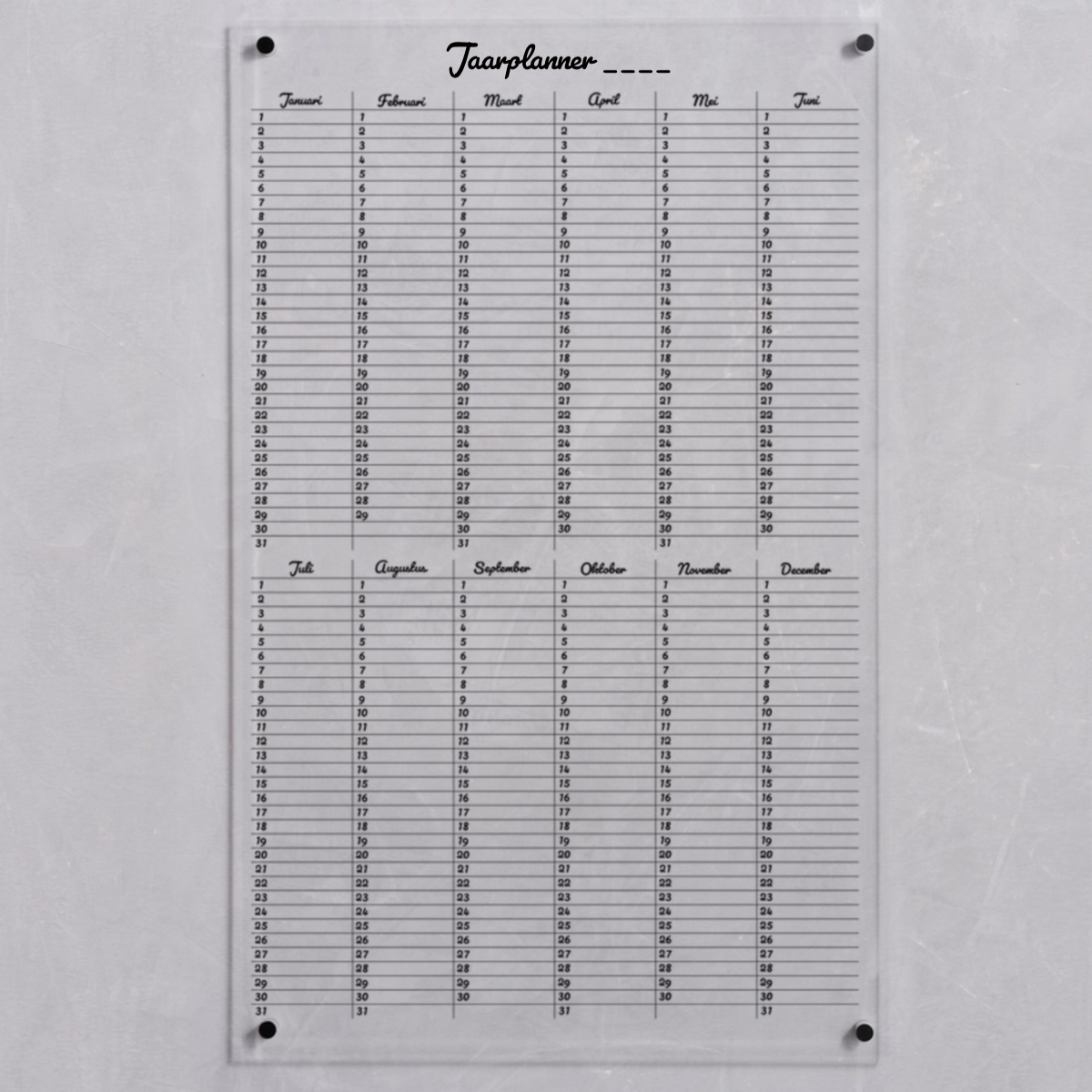 Verticale Jaarplanner